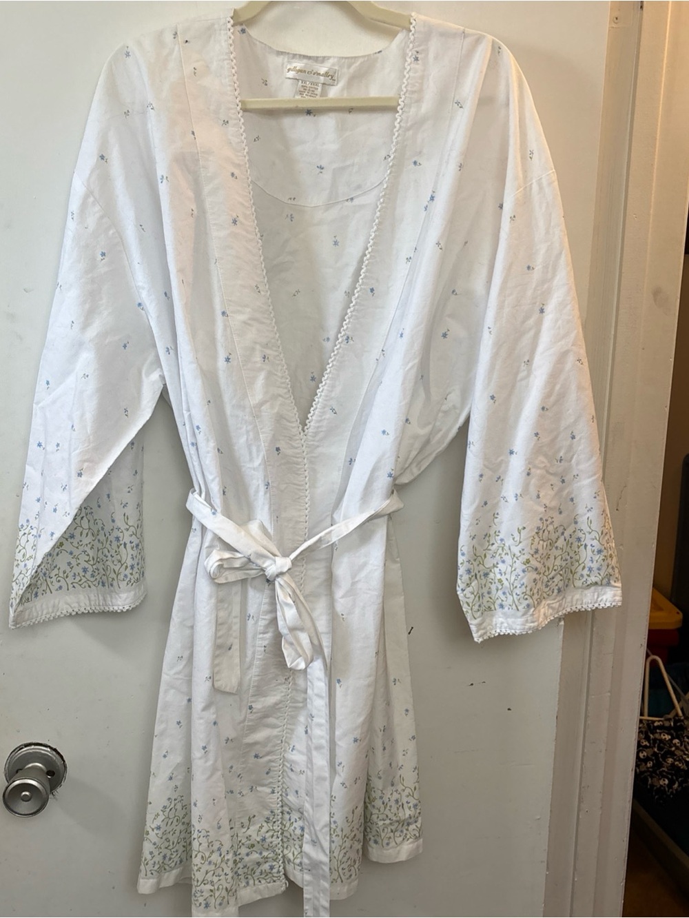 Vintage Gilligan O’malley Cotton Floral Robe Granny Prairie Cottage Core Sz XXL